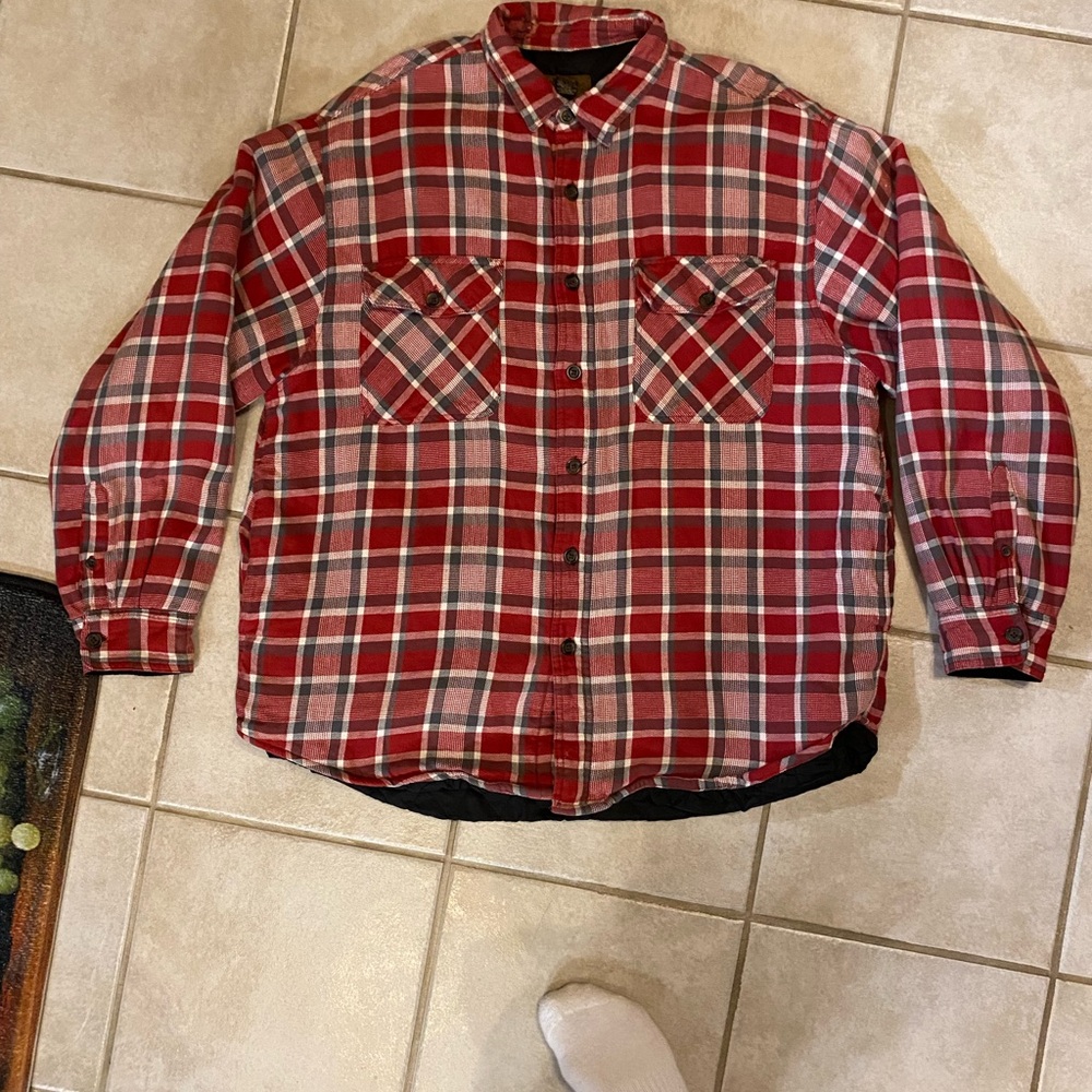 Red and black Plaid Button-Up Shirt